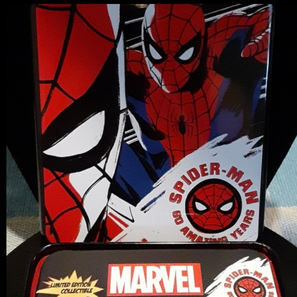 Men's Spiderman 60 Year Limited Edition Tri Fold Wallet with Tin